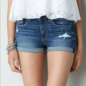 AEO Medium Wash Hi-Rise Shortie ~ 12